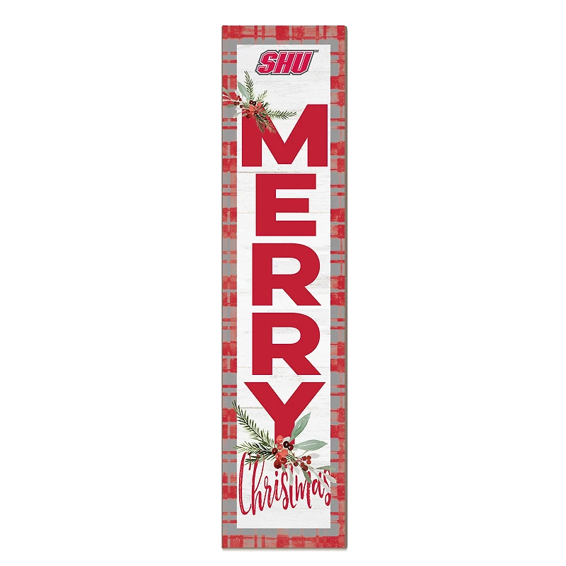 Sacred Heart Pioneers 12'' x 48'' Outdoor Merry Christmas Leaner