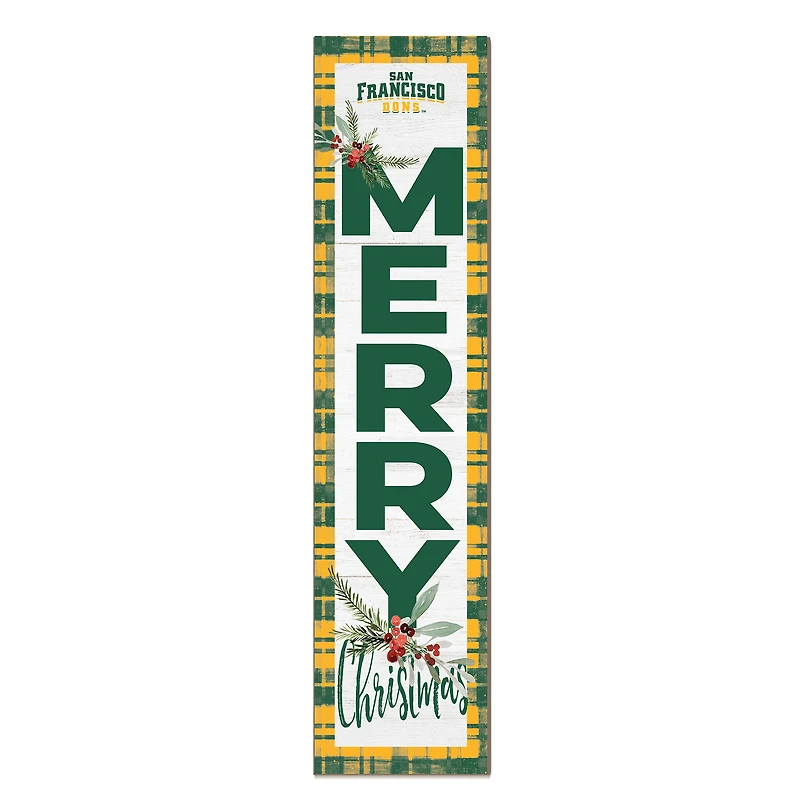 San Francisco Dons 12'' x 48'' Outdoor Merry Christmas Leaner