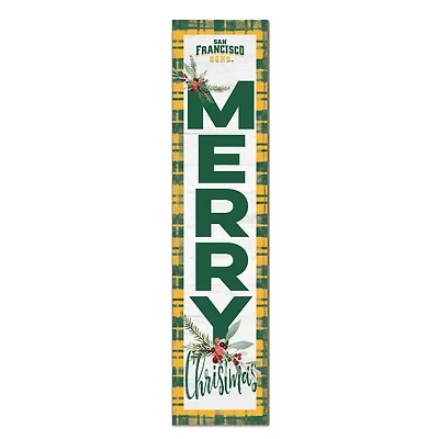 San Francisco Dons 12'' x 48'' Outdoor Merry Christmas Leaner