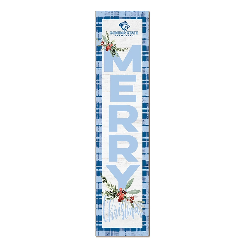 Sonoma State Seawolves 12'' x 48'' Outdoor Merry Christmas Leaner