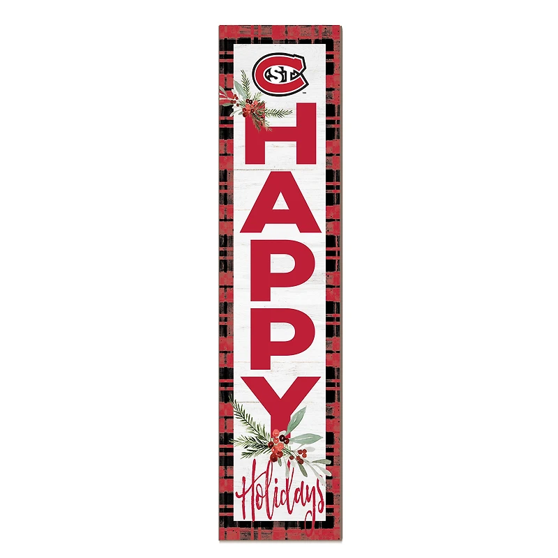 St. Cloud State Huskies 12'' x 48'' Outdoor Happy Holidays Leaner