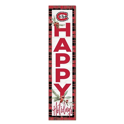 St. Cloud State Huskies 12'' x 48'' Outdoor Happy Holidays Leaner