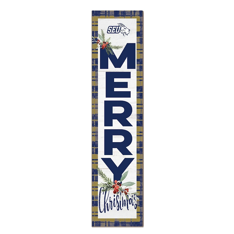 St. Edwards Hilltoppers 12'' x 48'' Outdoor Merry Christmas Leaner
