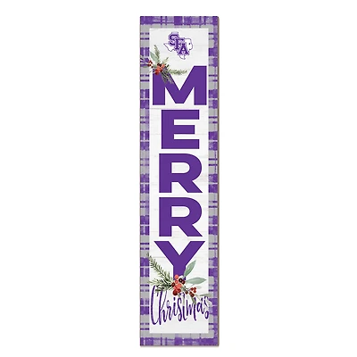 Stephen F Austin Lumberjacks 12'' x 48'' Outdoor Merry Christmas Leaner
