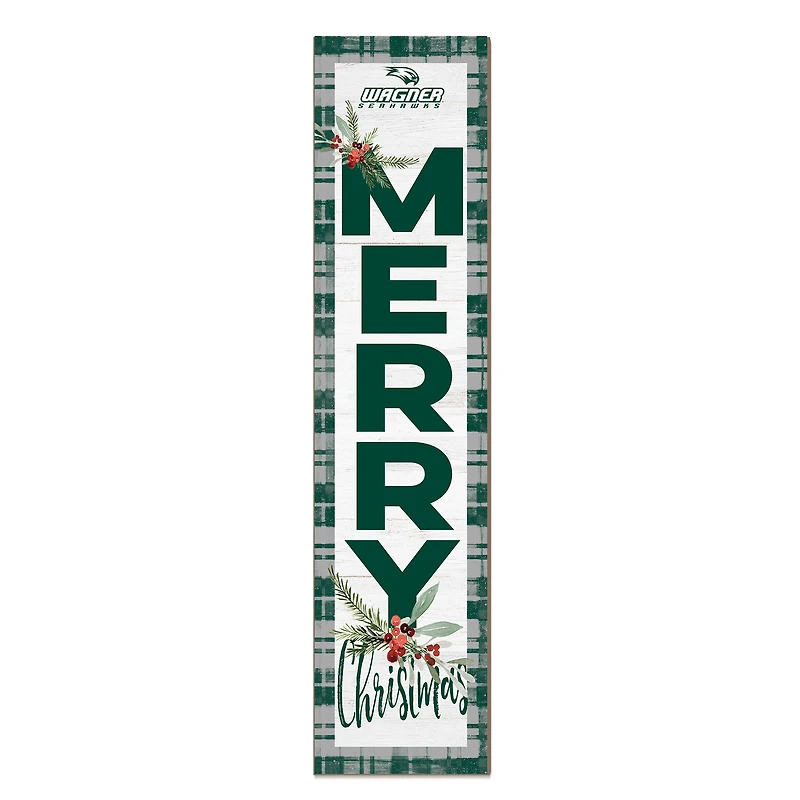 Wagner College Seahawks 12'' x 48'' Outdoor Merry Christmas Leaner