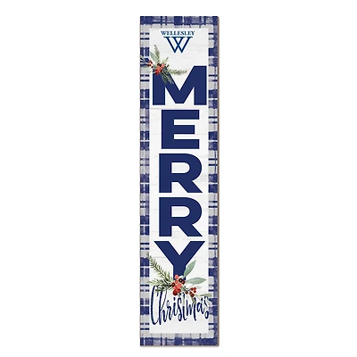 Wellesley Blue 12'' x 48'' Outdoor Merry Christmas Leaner