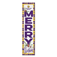 Western Illinois Leathernecks 12'' x 48'' Outdoor Merry Christmas Leaner