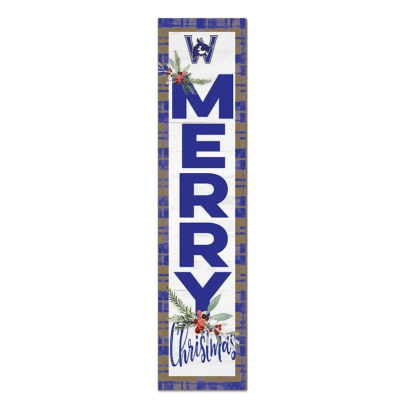 Westfield State Owls 12'' x 48'' Outdoor Merry Christmas Leaner