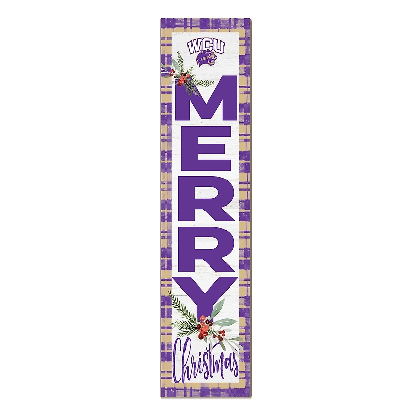 Western Carolina Catamounts 12'' x 48'' Outdoor Merry Christmas Leaner