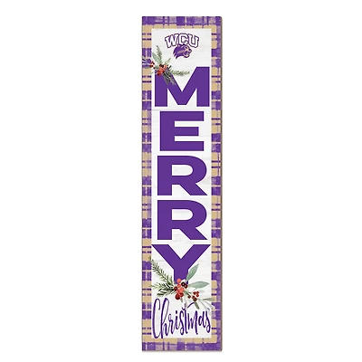 Western Carolina Catamounts 12'' x 48'' Outdoor Merry Christmas Leaner