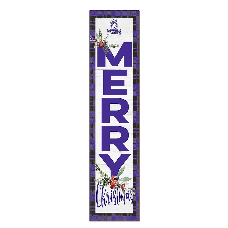 Winona State Warriors 12'' x 48'' Outdoor Merry Christmas Leaner