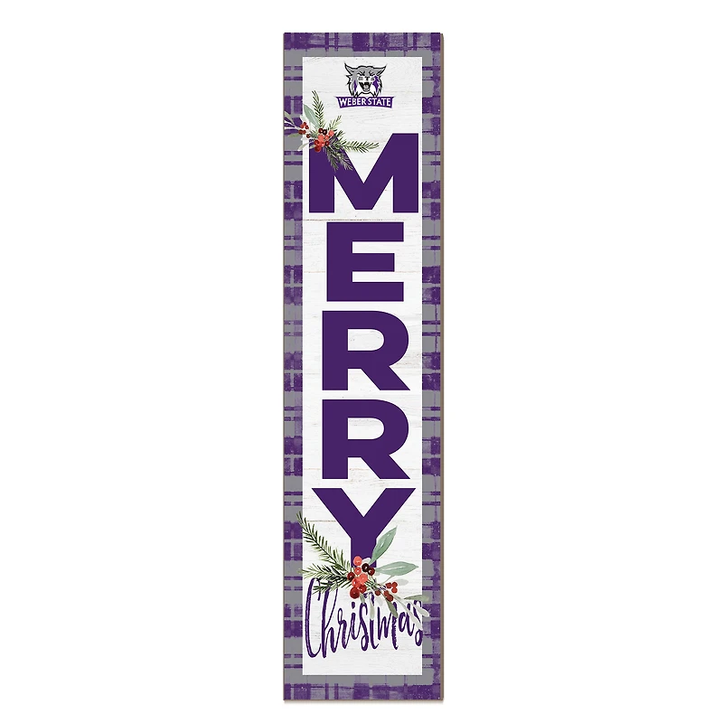 Weber State Wildcats 12'' x 48'' Outdoor Merry Christmas Leaner