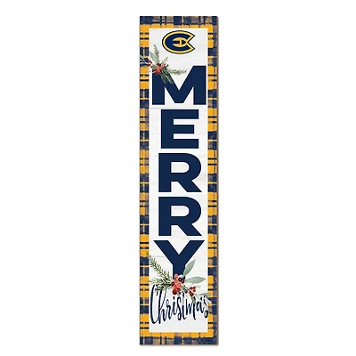 Wisconsin Eau Claire Blugolds 12'' x 48'' Outdoor Merry Christmas Leaner