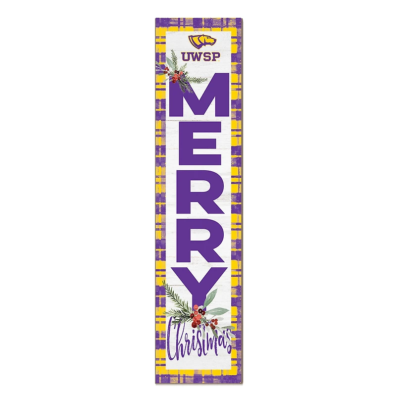 Wisconsin-Stevens Point Pointers 12'' x 48'' Outdoor Merry Christmas Leaner