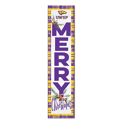 Wisconsin-Stevens Point Pointers 12'' x 48'' Outdoor Merry Christmas Leaner