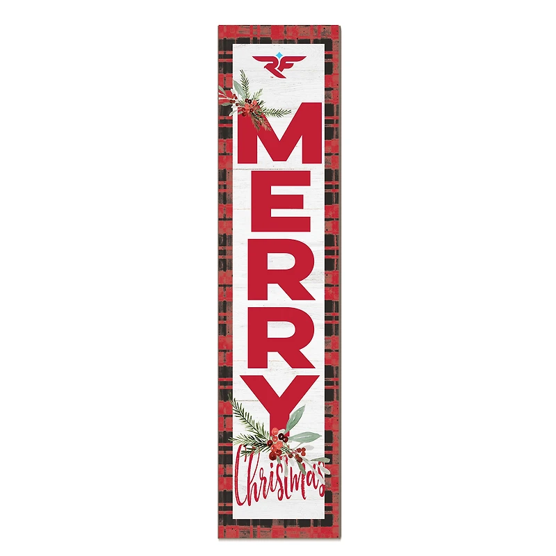 Wisconsin-River Falls Falcons 12'' x 48'' Outdoor Merry Christmas Leaner