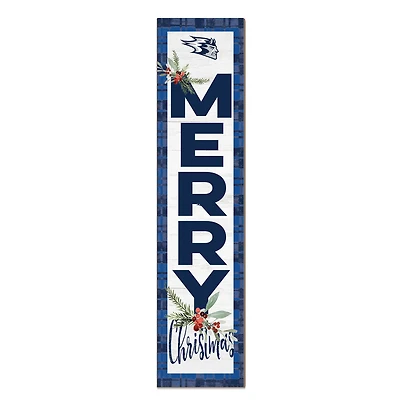 Wisconsin Stout Blue Devils 12'' x 48'' Outdoor Merry Christmas Leaner