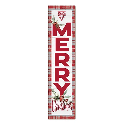 Worcester Polytechnic Institute Engineers 12'' x 48'' Outdoor Merry Christmas Leaner