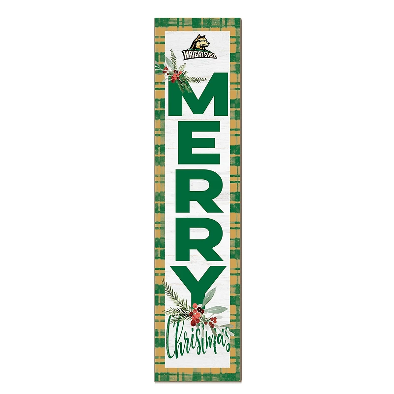 Wright State Raiders 12'' x 48'' Outdoor Merry Christmas Leaner