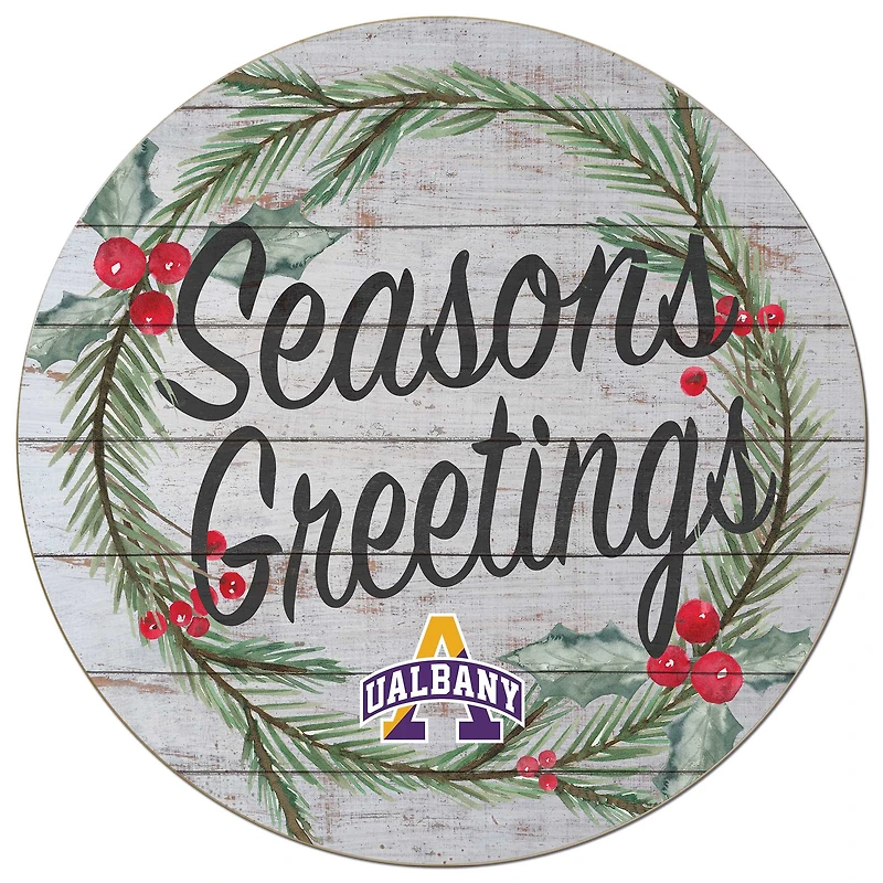 UAlbany Great Danes 20'' x 20'' Season's Greetings Circle