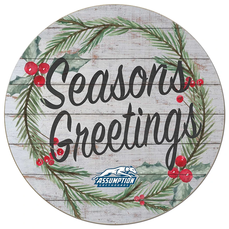 Assumption Greyhounds 20'' x 20'' Season's Greetings Circle