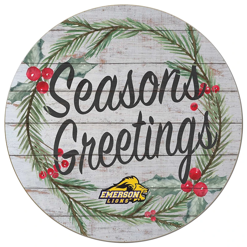 Emerson College Lions 20'' x 20'' Season's Greetings Circle