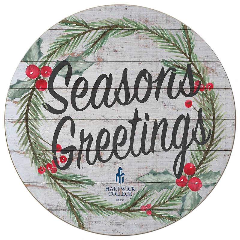 Hartwick College Hawks 20'' x 20'' Season's Greetings Circle