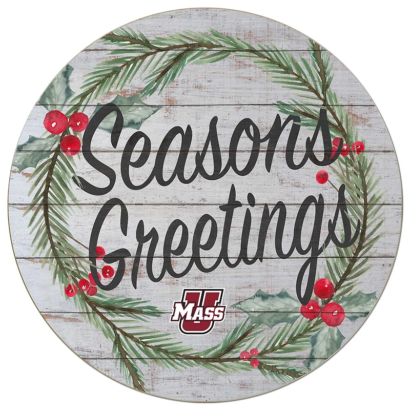 UMass Minutemen 20'' x 20'' Season's Greetings Circle