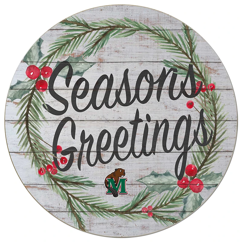 Minot State Beavers 20'' x 20'' Season's Greetings Circle