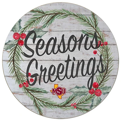 Midwestern State Mustangs 20'' x 20'' Season's Greetings Circle