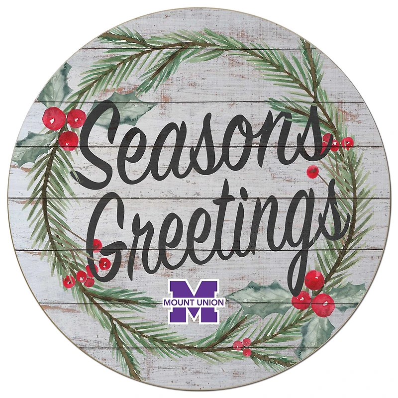 Mount Union Purple Raiders 20'' x 20'' Season's Greetings Circle