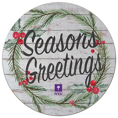 NYU Violets 20'' x 20'' Season's Greetings Circle
