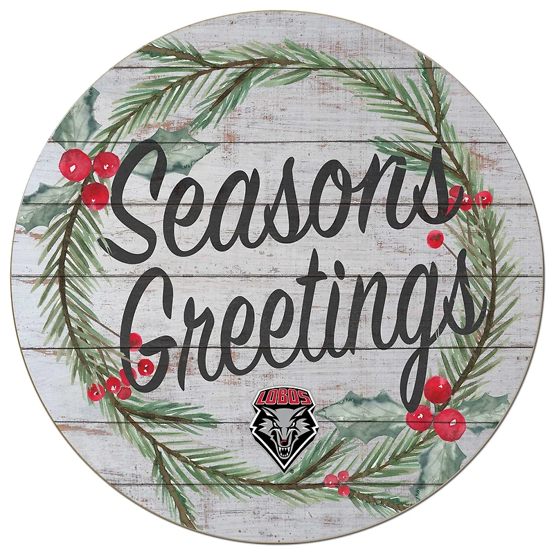 New Mexico Lobos 20'' x 20'' Season's Greetings Circle