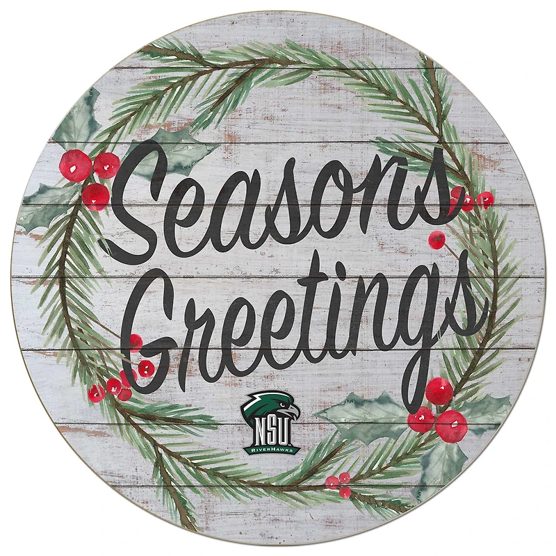 Northeastern State Riverhawks 20'' x 20'' Season's Greetings Circle