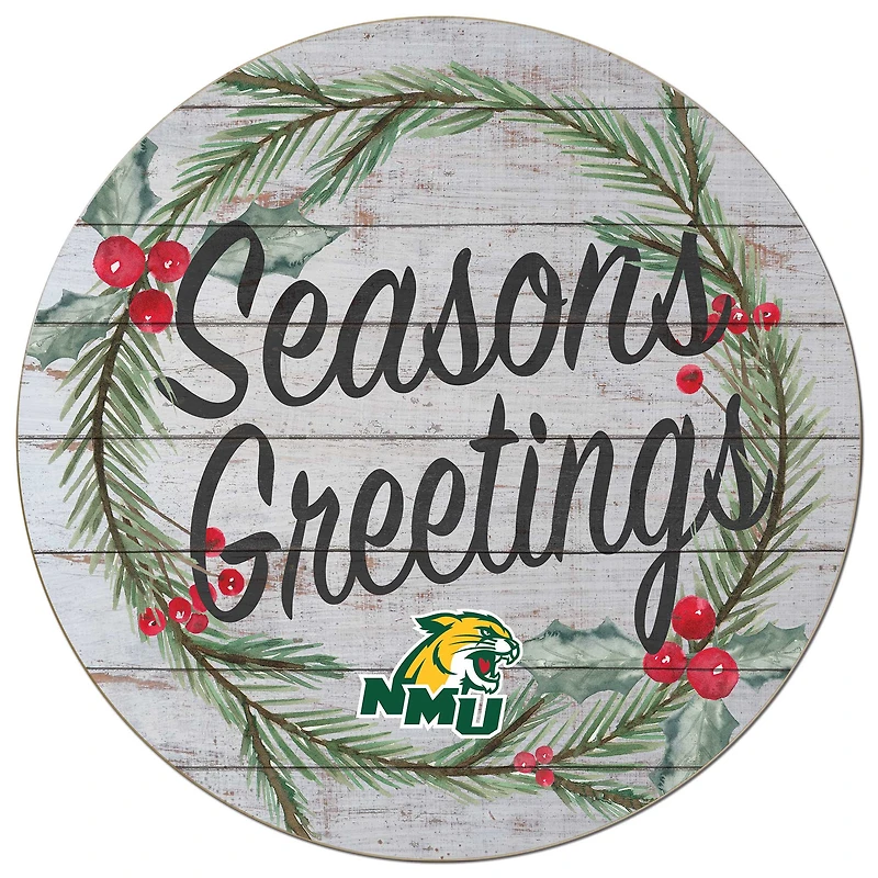 Northern Michigan Wildcats 20'' x 20'' Season's Greetings Circle