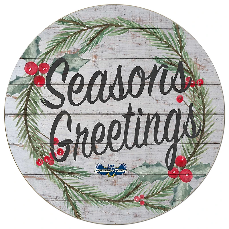 Oregon Tech Hustlin' Owls 20'' x 20'' Season's Greetings Circle