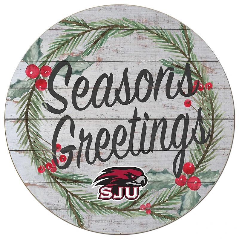 Saint Joseph's Hawks 20'' x 20'' Season's Greetings Circle
