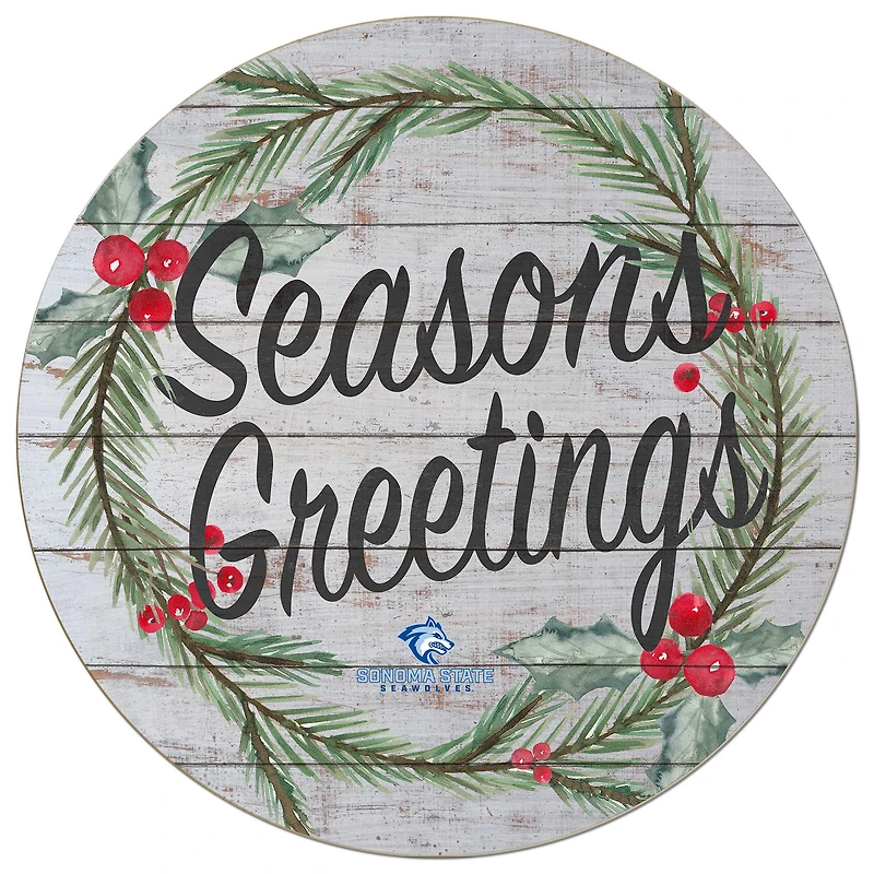 Sonoma State Seawolves 20'' x 20'' Season's Greetings Circle