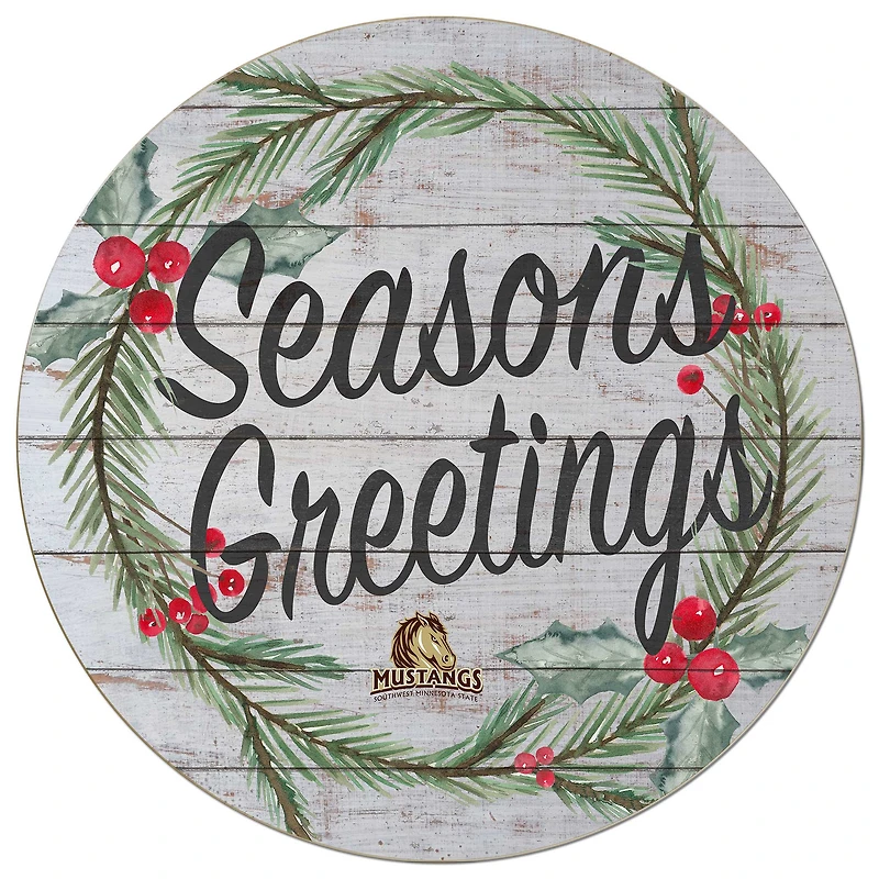 Southwest Minnesota State Mustangs 20'' x 20'' Season's Greetings Circle