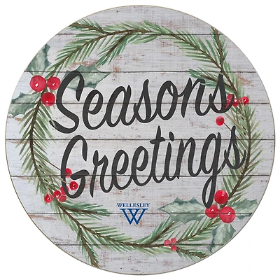 Wellesley Blue 20'' x 20'' Season's Greetings Circle