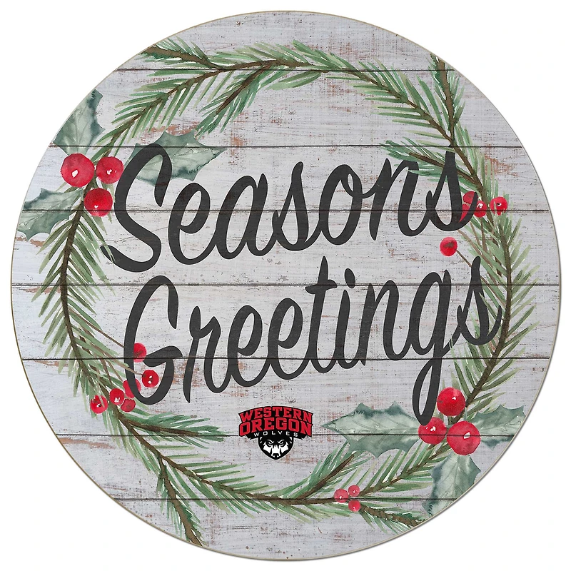 Western Oregon Wolves 20'' x 20'' Season's Greetings Circle