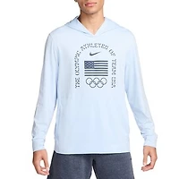 Men's Nike Light Blue Team USA Restore Yoga Long Sleeve Hoodie T-Shirt