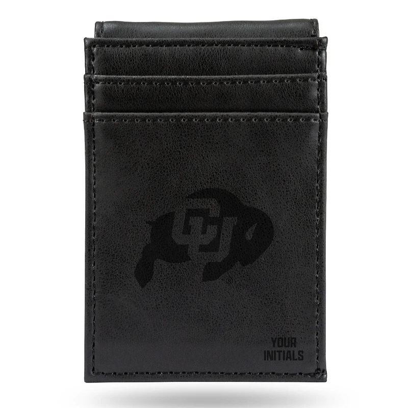 Black Colorado Buffaloes Personalized Front Pocket Wallet