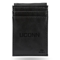 Black UConn Huskies Personalized Front Pocket Wallet