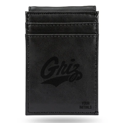 Black Montana Grizzlies Personalized Front Pocket Wallet