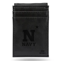 Black Navy Midshipmen Personalized Front Pocket Wallet