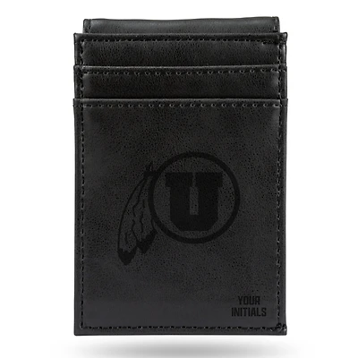 Black Utah Utes Personalized Front Pocket Wallet