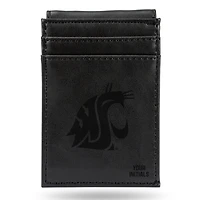 Black Washington State Cougars Personalized Front Pocket Wallet