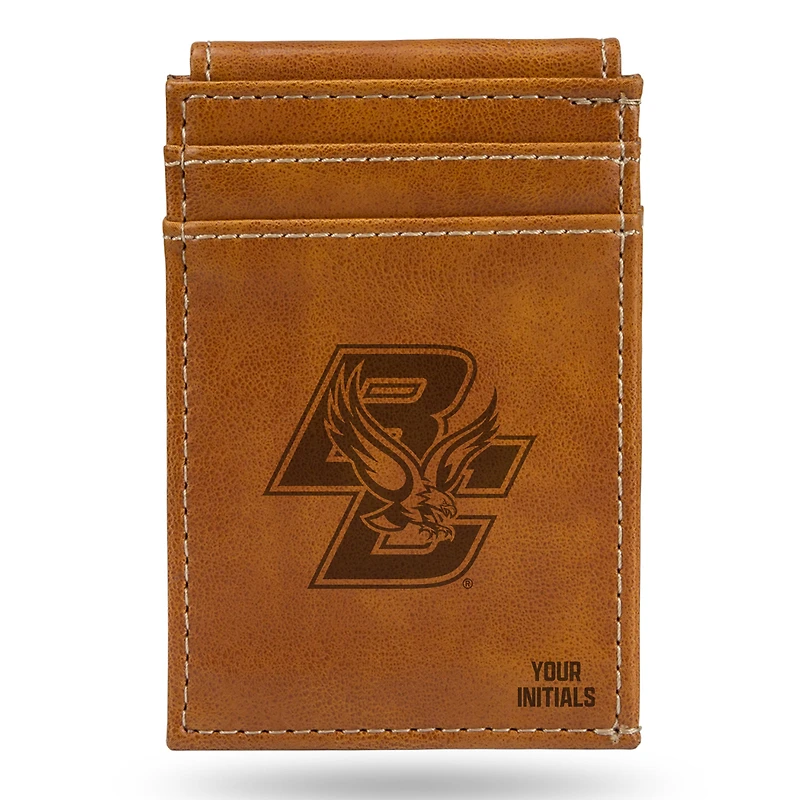 Brown Boston College Eagles Personalized Front Pocket Wallet
