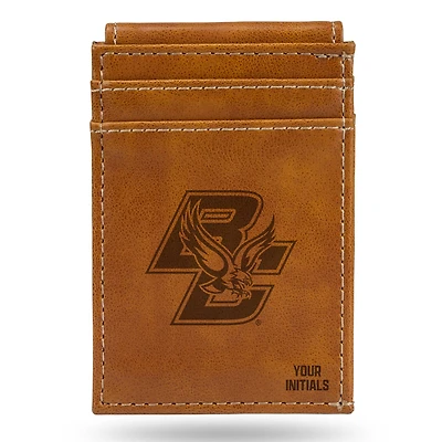 Brown Boston College Eagles Personalized Front Pocket Wallet